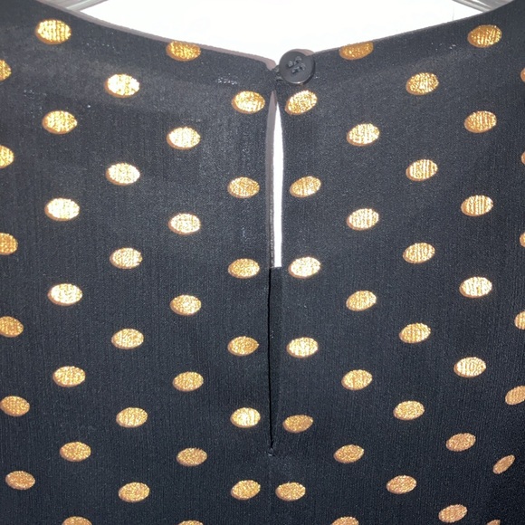 Black and gold polka dot t-shirt by & Other Stories, size 10. - Picture 4 of 5
